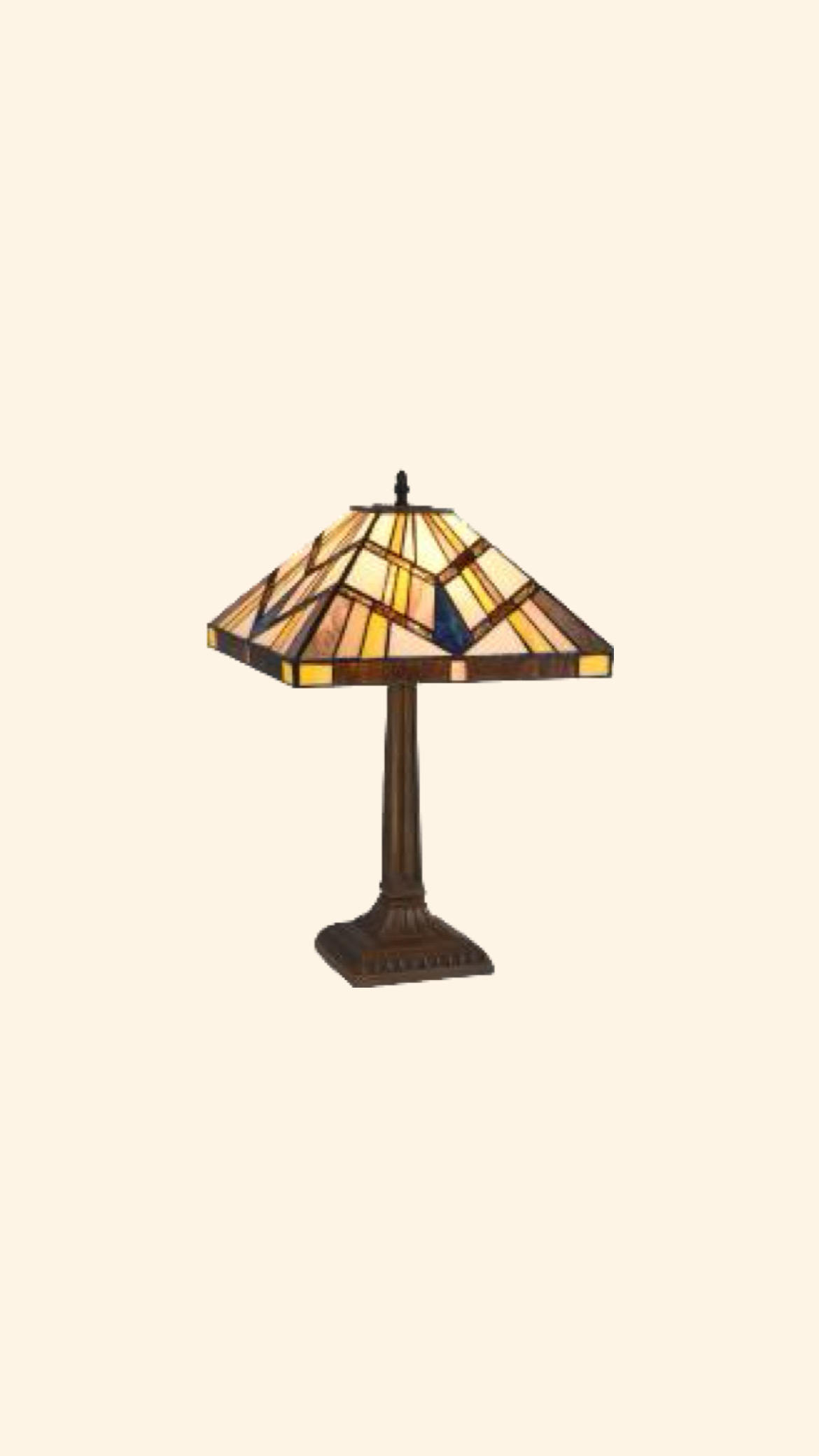 Tiffany Bordslampa Square 30cm med fyrkantig lampskärm 