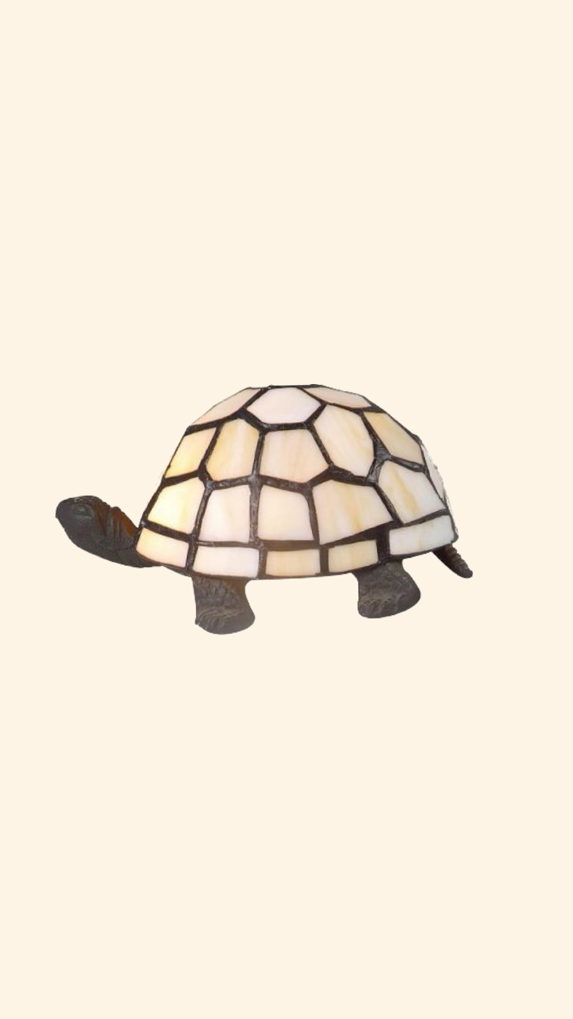 Tiffany Lampa Sköldpadda i Beige- Sand 
