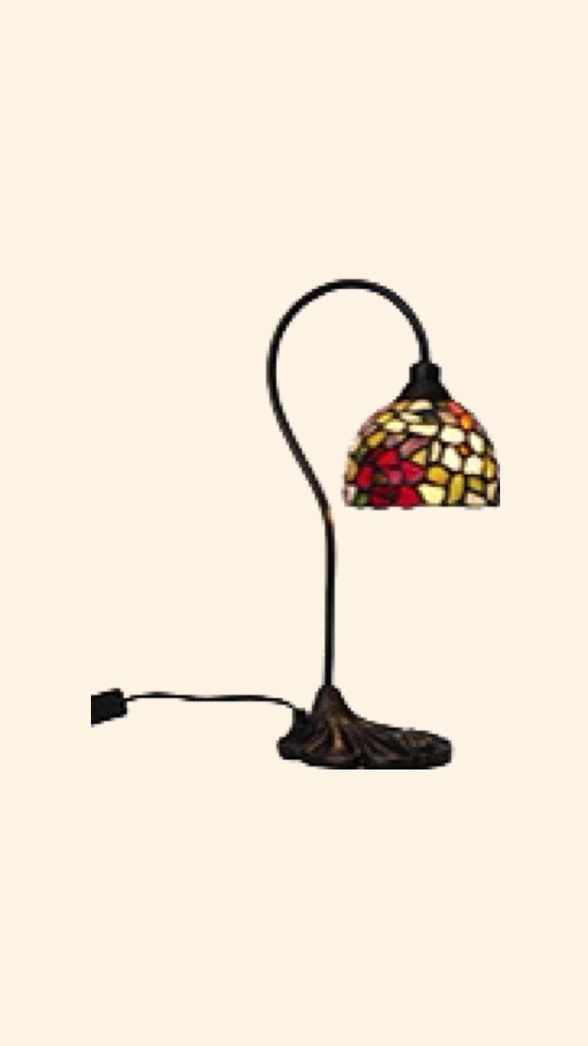 Tiffany Bordslampa Dahlia med böjd arm 13 cm