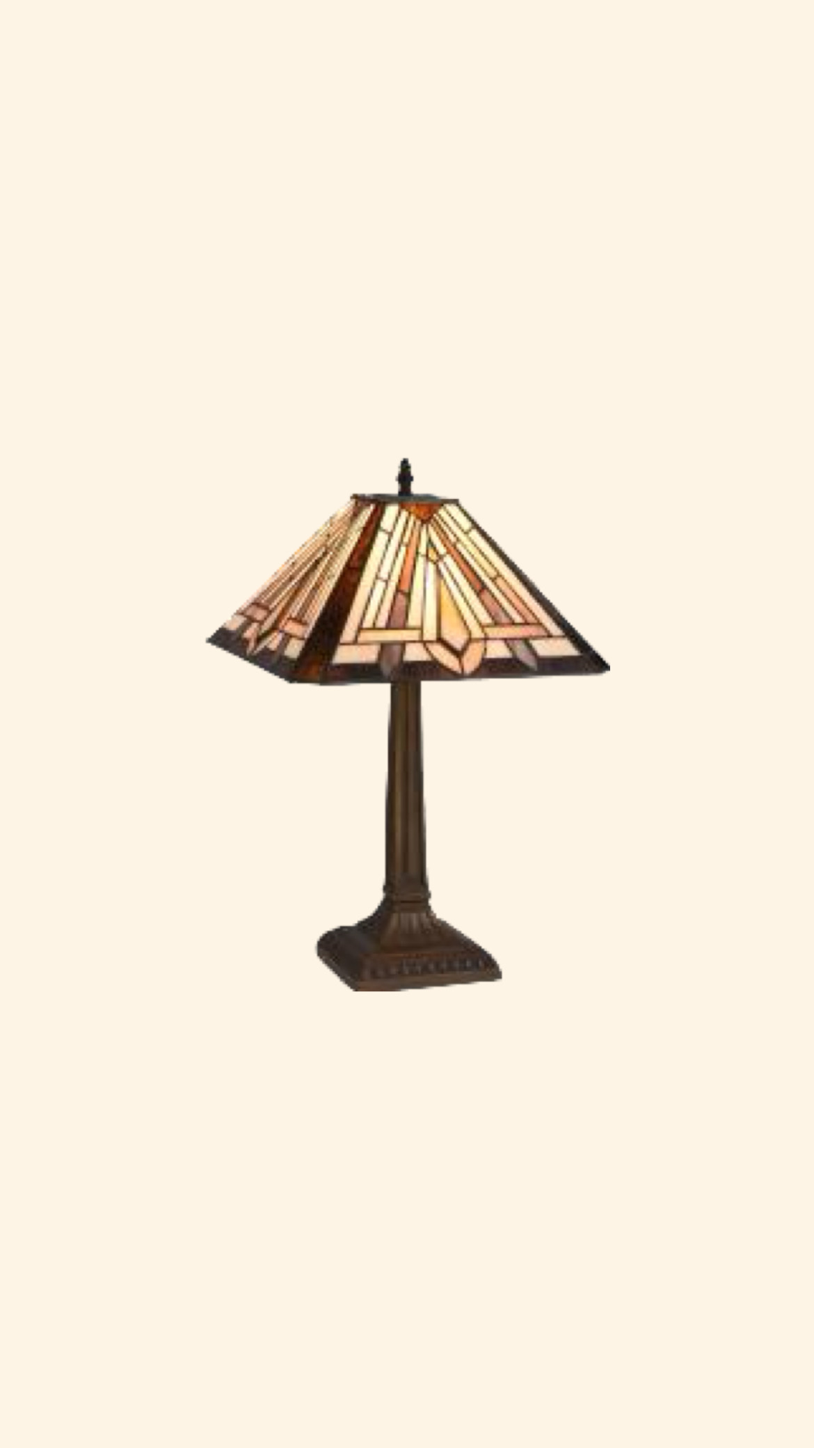 Tiffany Bordslampa Fair 30cm med fyrkantig lampsskärm