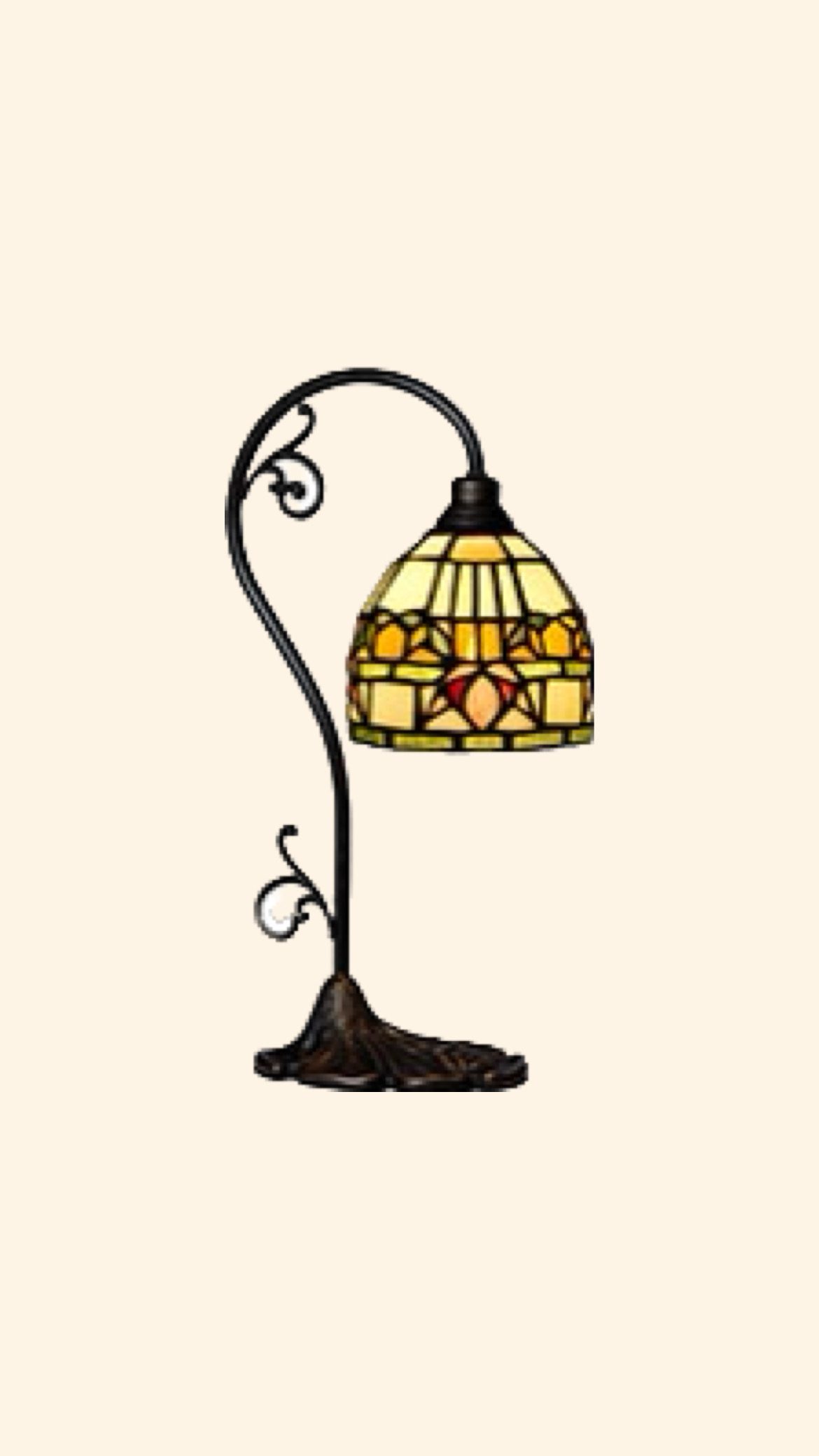 Tiffany Bordslampa Fushcia med böjd arm 13 cm