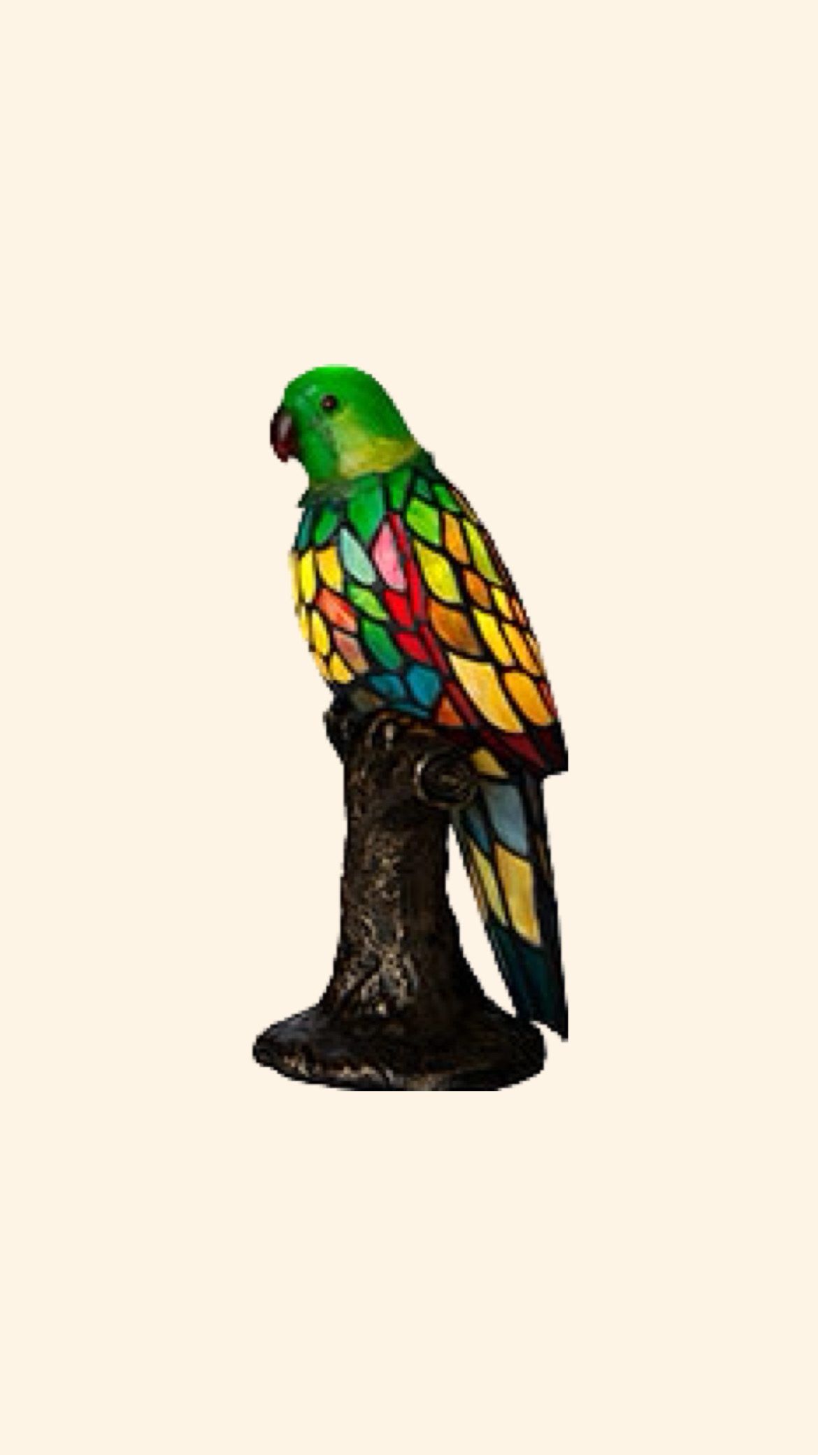 Tiffany lampa papegoja 