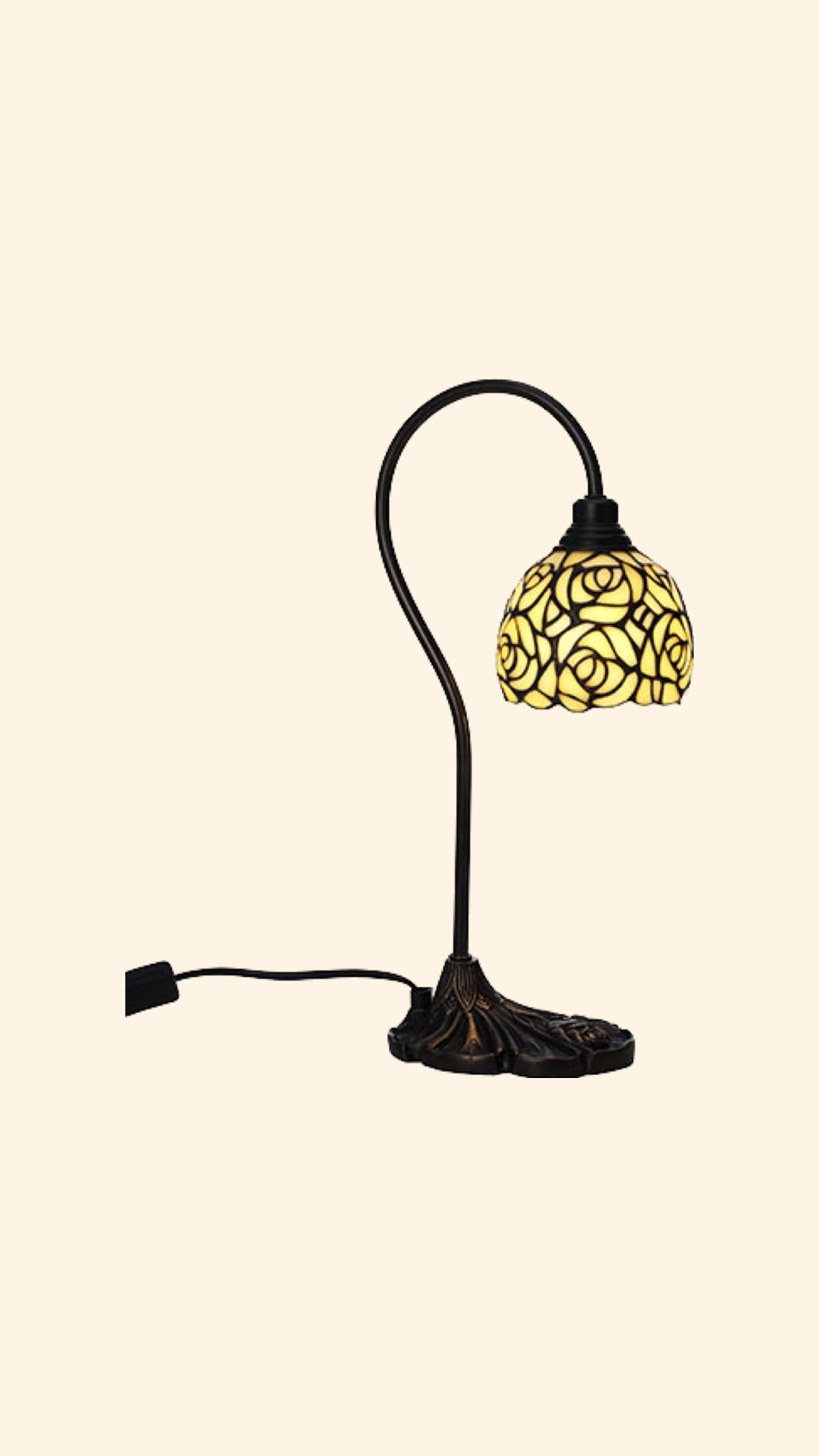 Tiffany Bordslampa Rosita med böjd arm 13 cm
