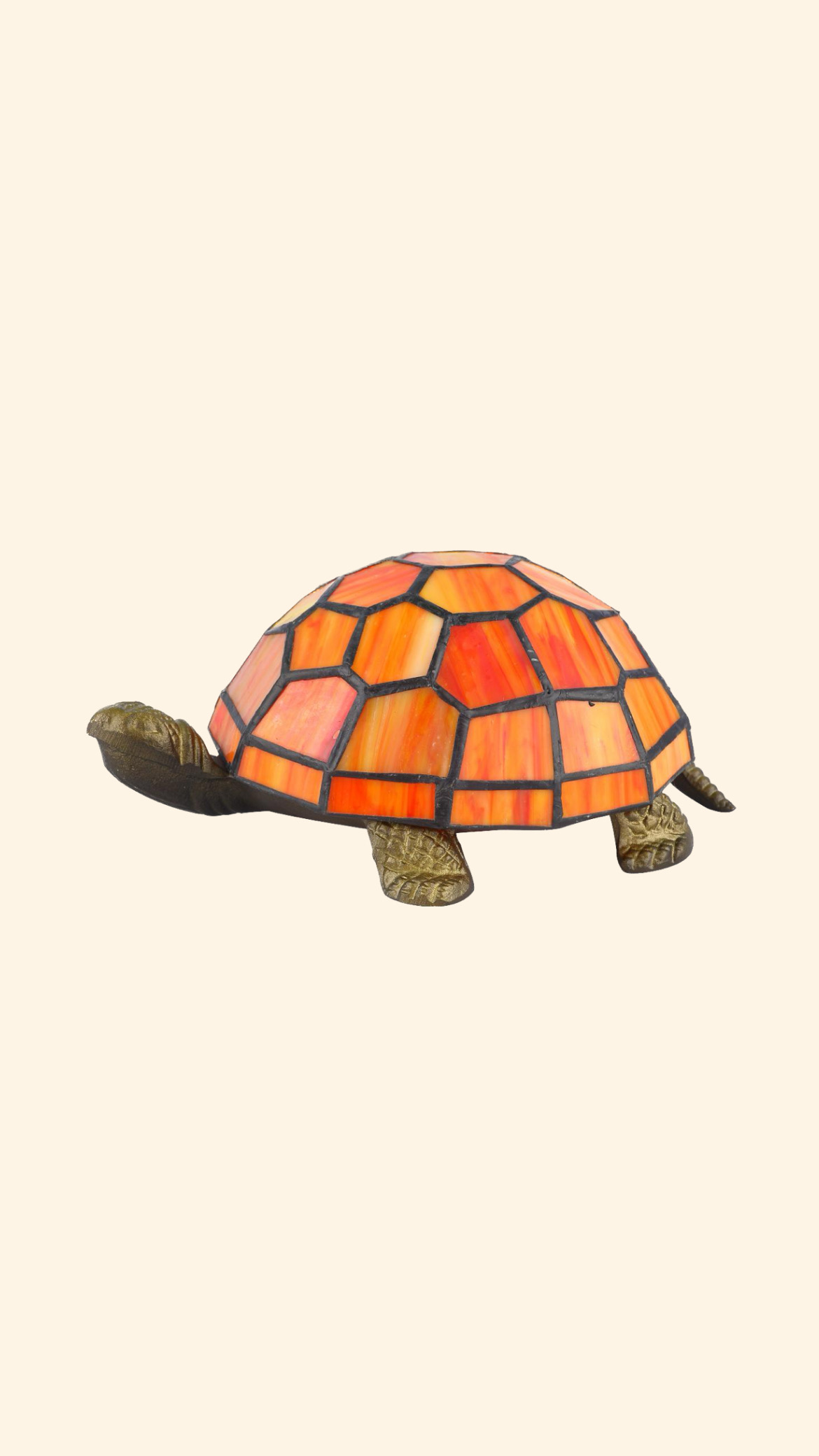 Tiffany Lampa Sköldpadda i röd-gul