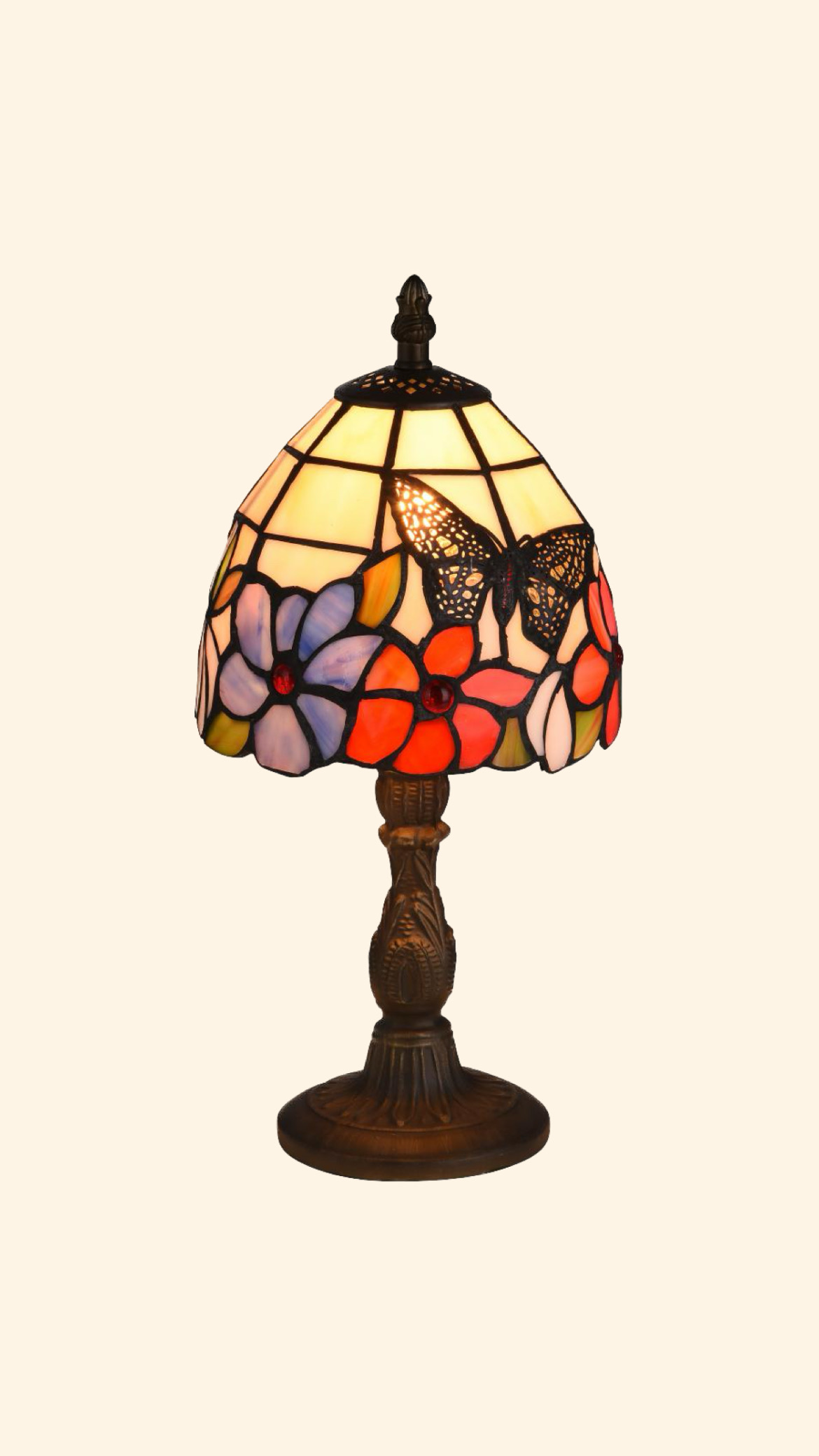 Tiffany Bordslampa Tropisk 16 cm