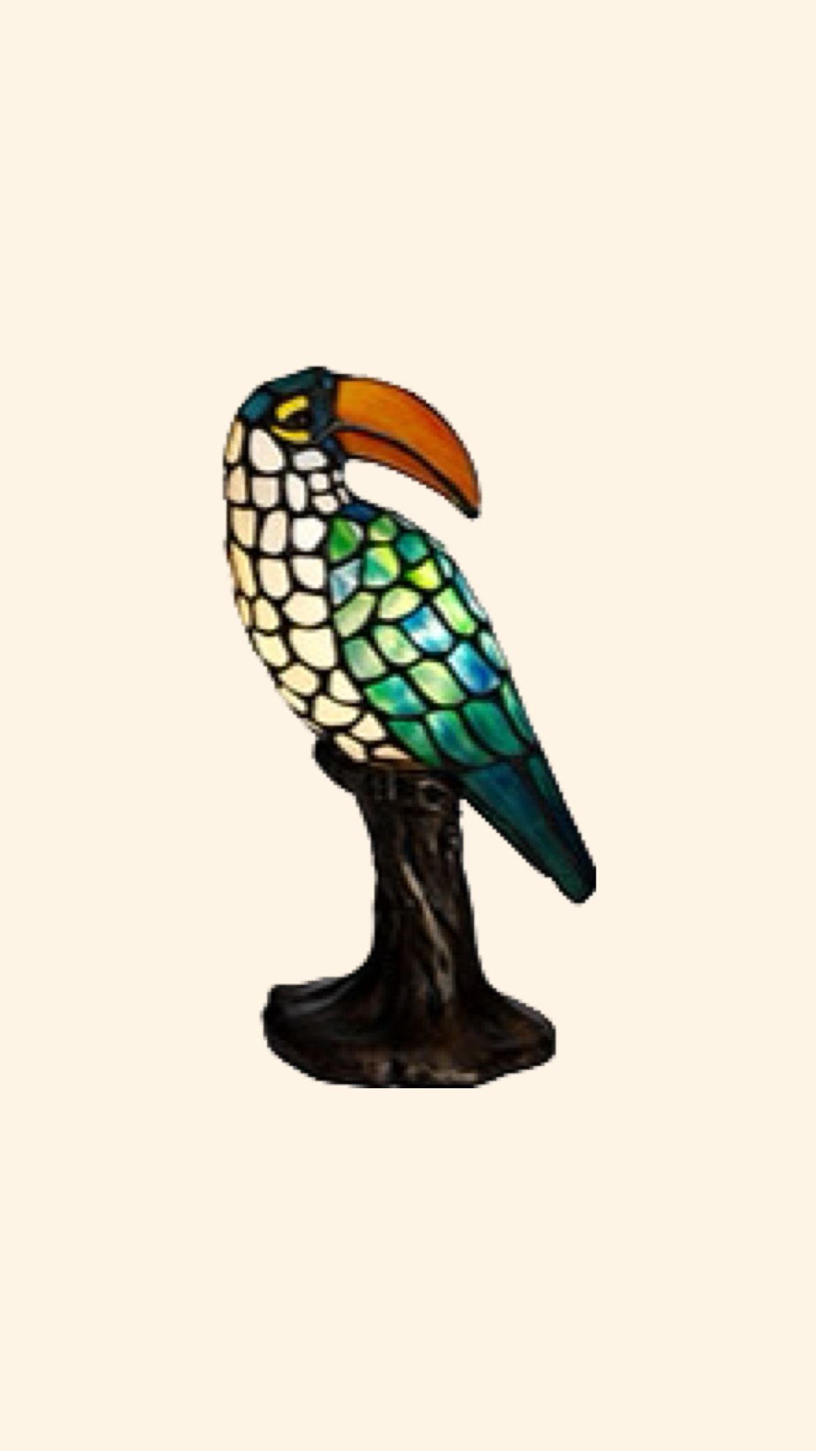 Tiffany lampa fågel Tukan