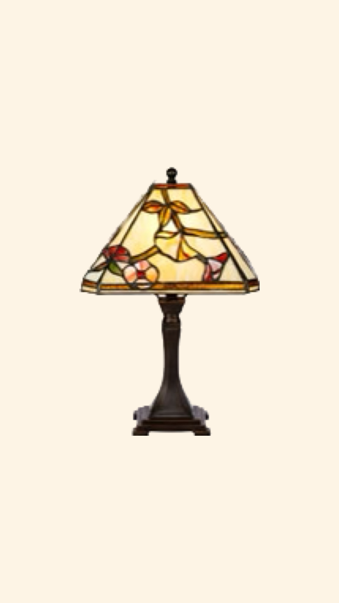 Tiffany Bordslampa Våreld med kvadratisk lampskärm 